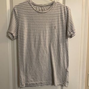 All Saints Striped White/Grey T